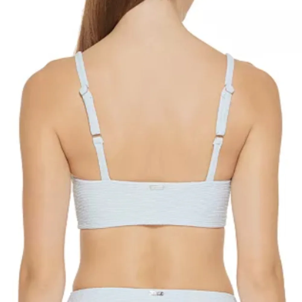 DKNY Textured Bralette Bikini Top Light Blue S